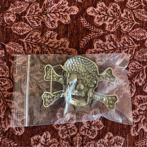 Bling Skull Crossbones Belt Buckle Emerald Green Bling - Picture 8 of 10